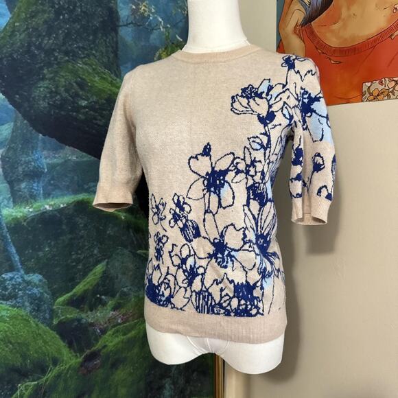 maeve x sonal nathwani floral short sleeve sweater xsmall - Picture 6 of 8